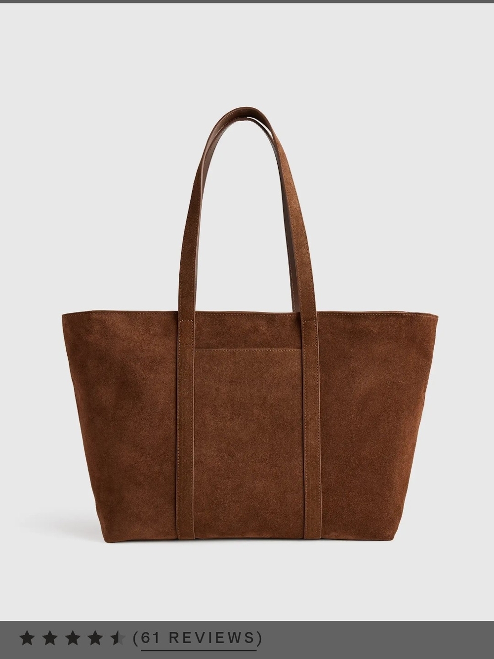 NWT Quince Chockolate Brown Luxury Italian Suede Tote Everyday DayTravel Bag